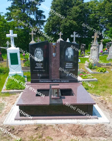 Подвійний пам’ятник з граніту №177