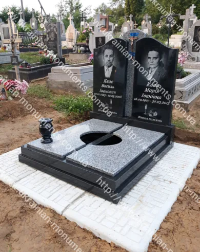 Подвійний пам’ятник з граніту №36