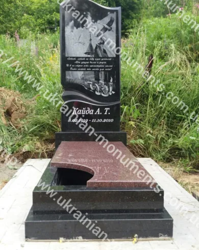 Одинарний пам’ятник з граніту ЕЛЕГАНТНИЙ №129