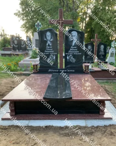 Подвійний пам’ятник з граніту №123