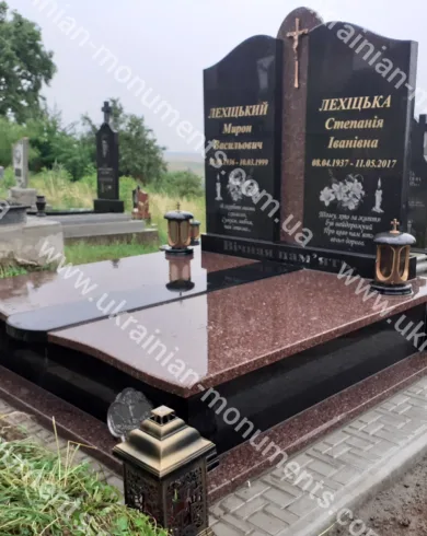 Подвійний пам’ятник з граніту №114