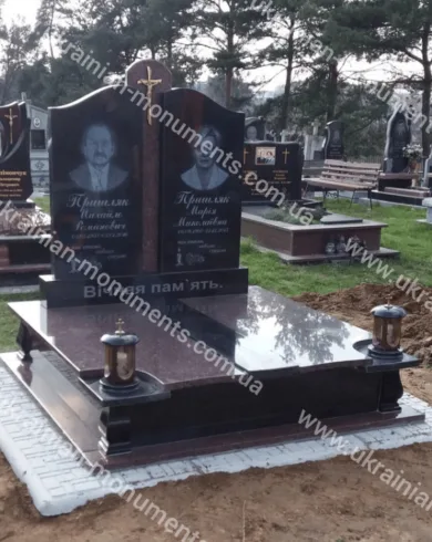 Подвійний пам’ятник з граніту №34