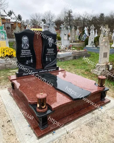 Подвійний пам’ятник з граніту ХІТ ПРОДАЖУ №110