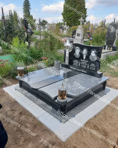 Подвійний пам’ятник з граніту №119