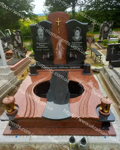 Подвійний пам’ятник з граніту №162