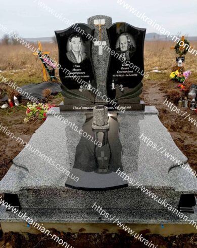 Подвійний пам’ятник з граніту №168