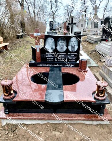 Подвійний пам’ятник з граніту №167